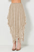 Bohemian Floral Lace Cascading Ruffle Tiered Asymmetrical Maxi Skirt